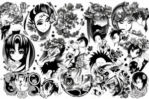 anime old school tattoo idea