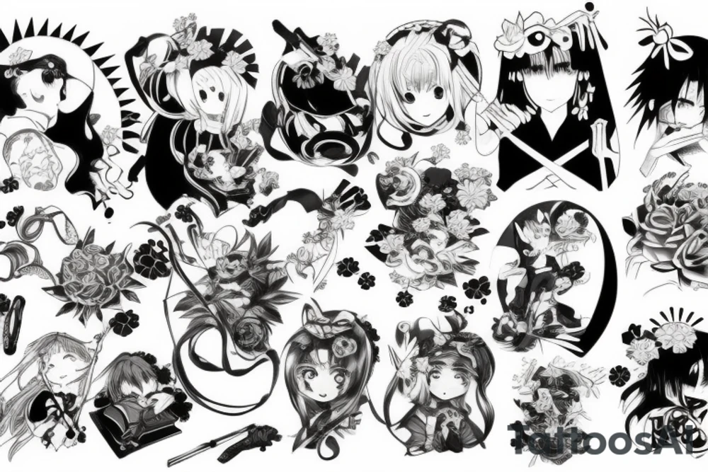 anime old school tattoo idea