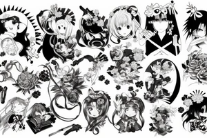 anime old school tattoo idea