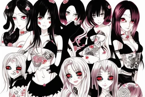 Anime girls in game helltaker tattoo idea