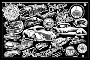 Car road tattoo idea