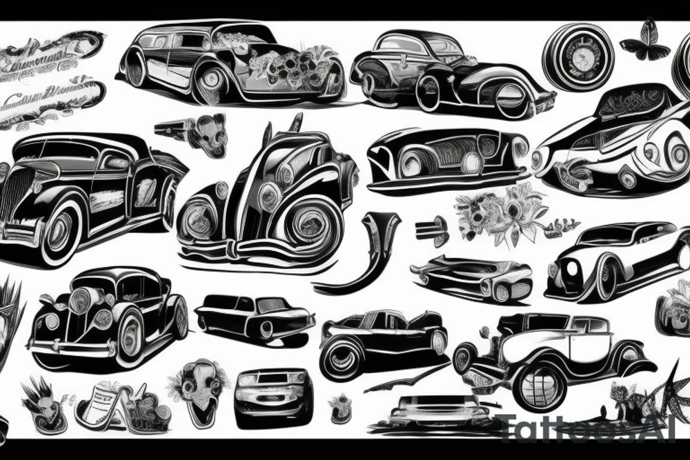 Car road tattoo idea