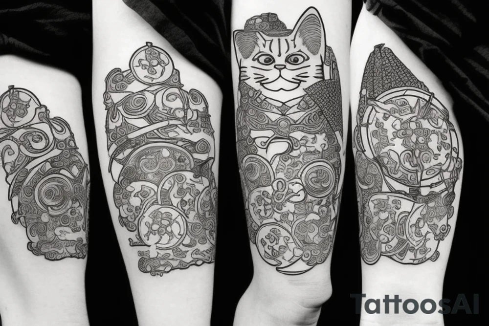 samurai cat tattoo idea