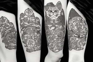 samurai cat tattoo idea