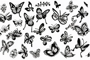 flower and butterfly tattoo idea