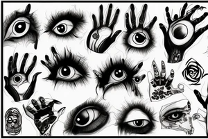 many eyes on the hand tattoo idea