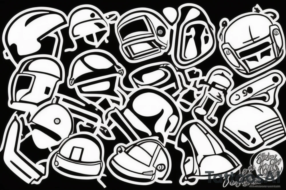 A drop of oil and helmet tattoo idea