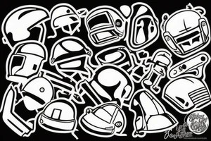 A drop of oil and helmet tattoo idea