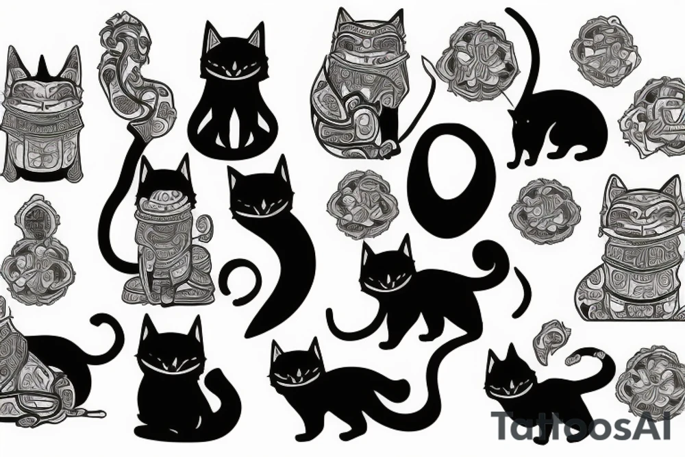 samurai cat tattoo idea