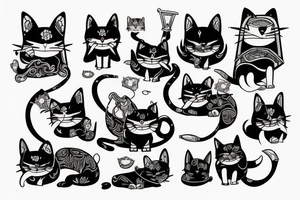 samurai cat tattoo idea