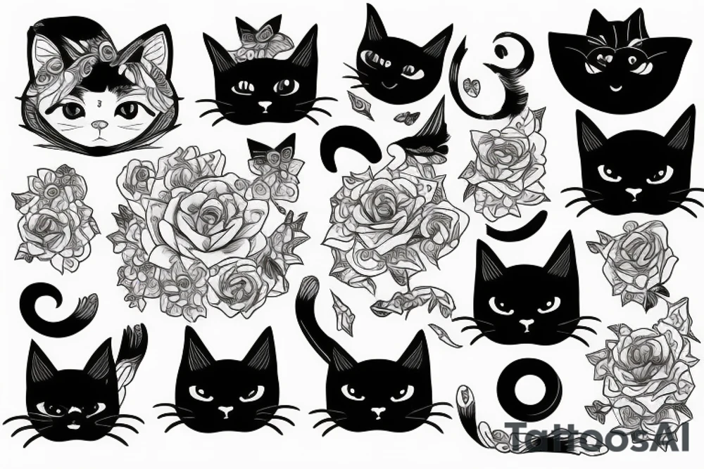 Black cat tattoo idea