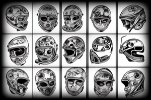 A drop of oil and helmet tattoo idea