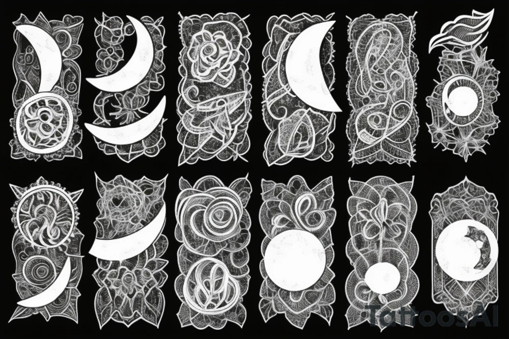Moon with lace tattoo idea