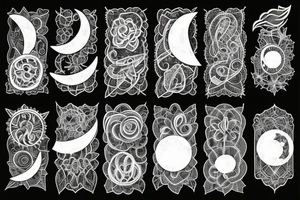 Moon with lace tattoo idea