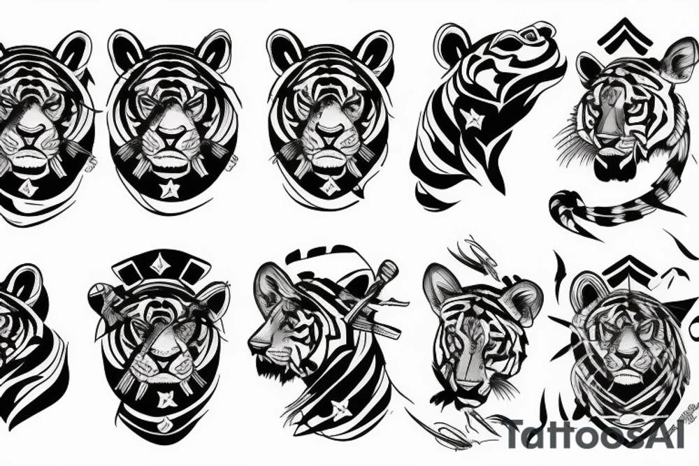 tiger soldier tattoo idea