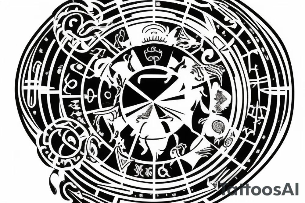 Gemini zodiac sign, male tattoo idea
