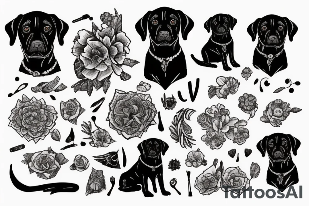 Black labrador tattoo idea