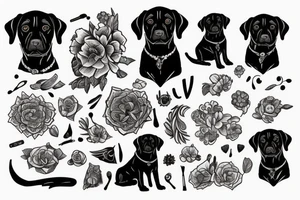 Black labrador tattoo idea