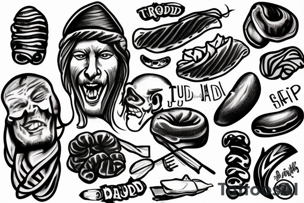 Jared from subway eating a turd tattoo idea