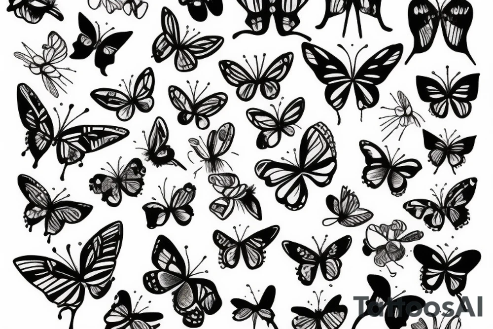 Dead butterflies tattoo idea