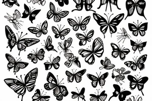 Dead butterflies tattoo idea