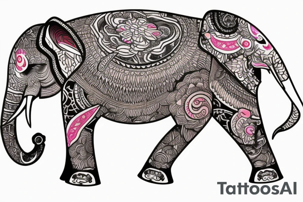 Elephant rubin fire tattoo idea