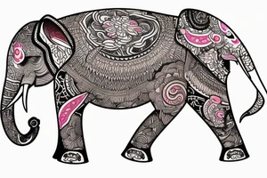Elephant rubin fire tattoo idea