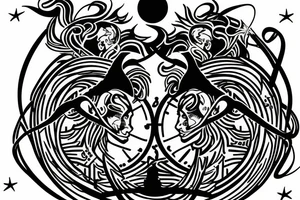 Gemini zodiac sign, male tattoo idea