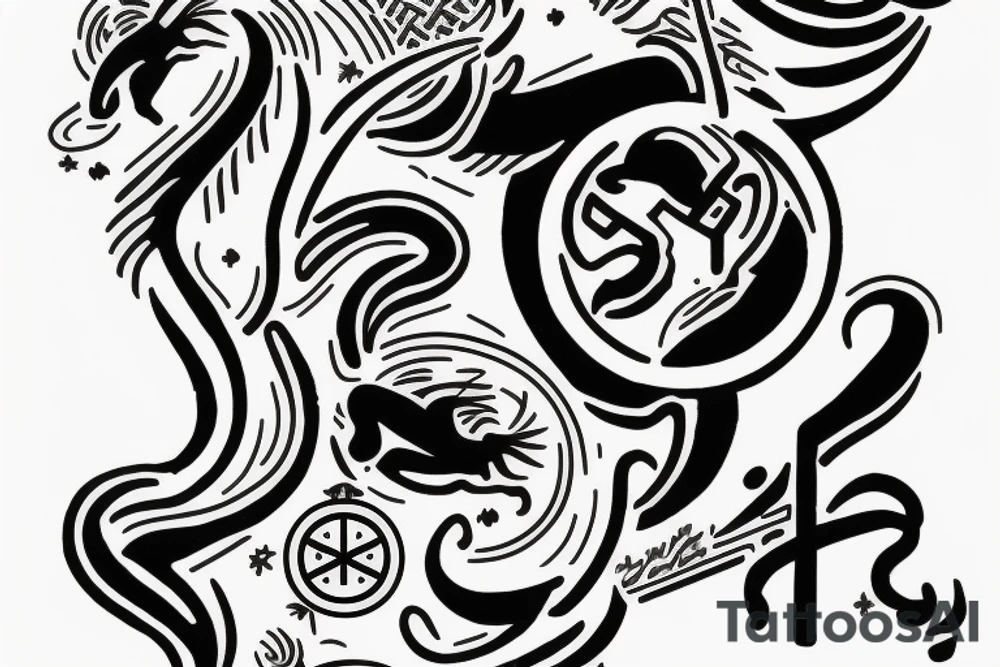 Gemini zodiac sign, male tattoo idea
