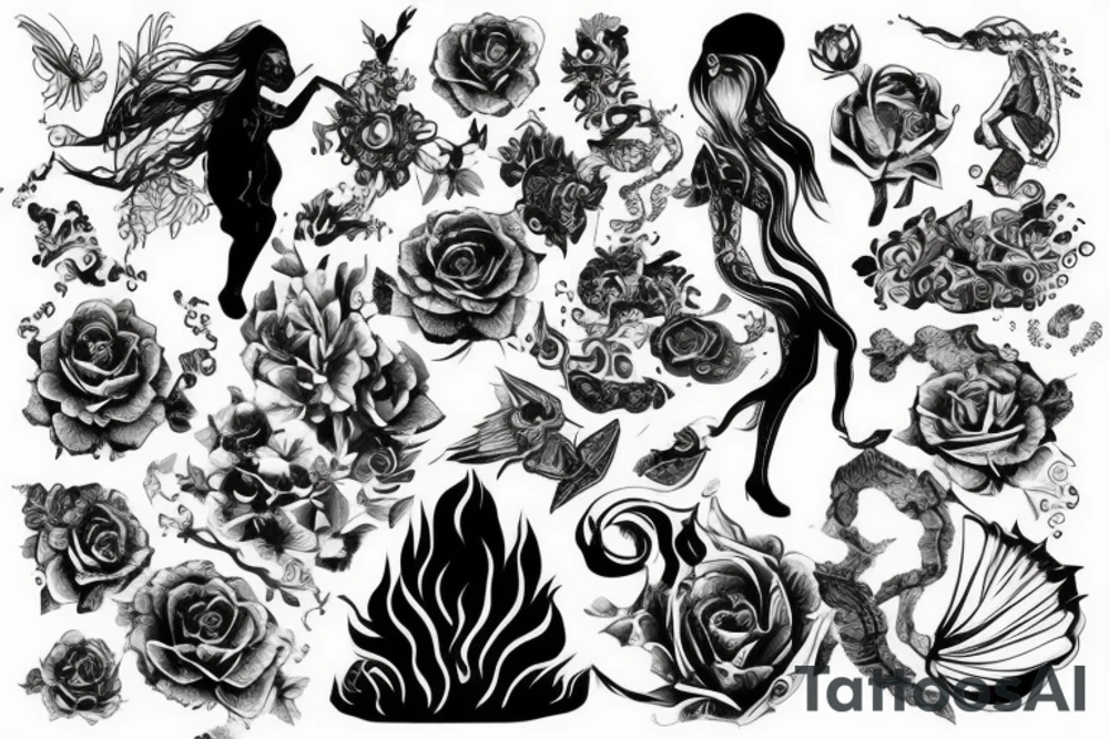 Чёрный китайский дракон tattoo idea