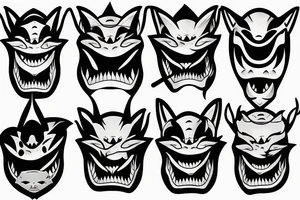 oni mask shark tattoo idea