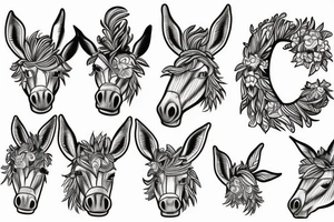 man and donkey tattoo idea