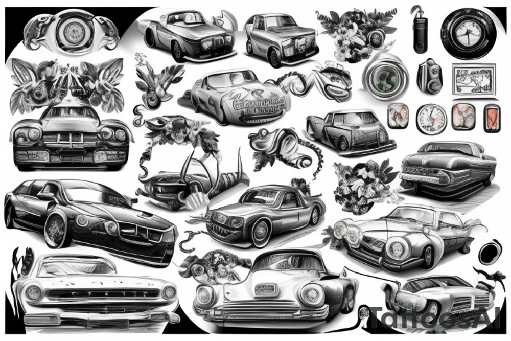 Car road tattoo idea
