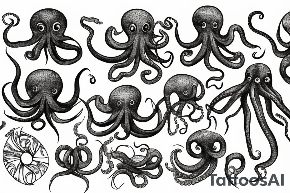 octopus wraps around a tree tattoo idea