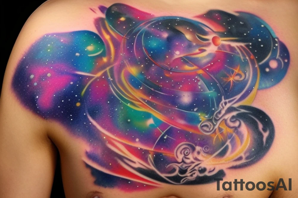 The airbrush inside which is the universe tattoo idea