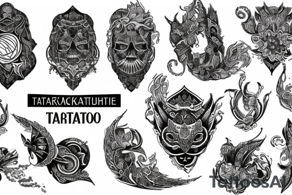 Абстрактный узор с трайблами tattoo idea