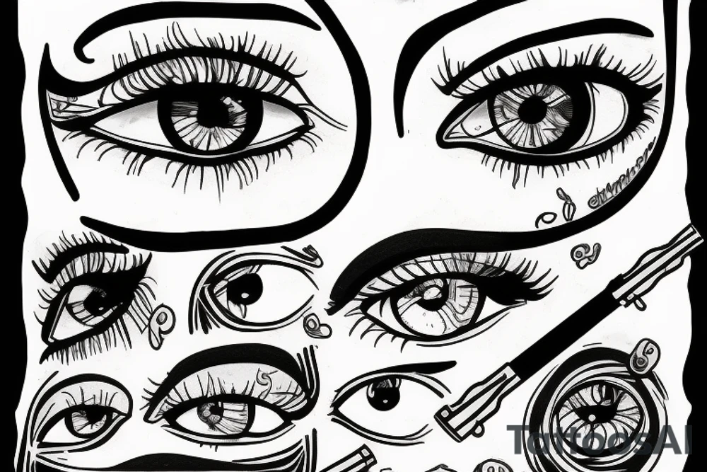 a screwdriver in the human eye tattoo idea