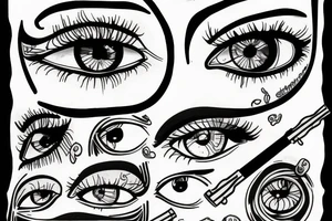 a screwdriver in the human eye tattoo idea