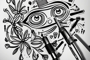 a screwdriver in the human eye tattoo idea