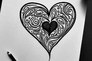 Dark Lettering Heart tattoo idea