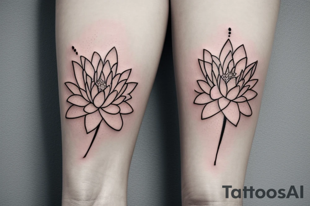 two fish third person view water lily traces of water tattoo idea