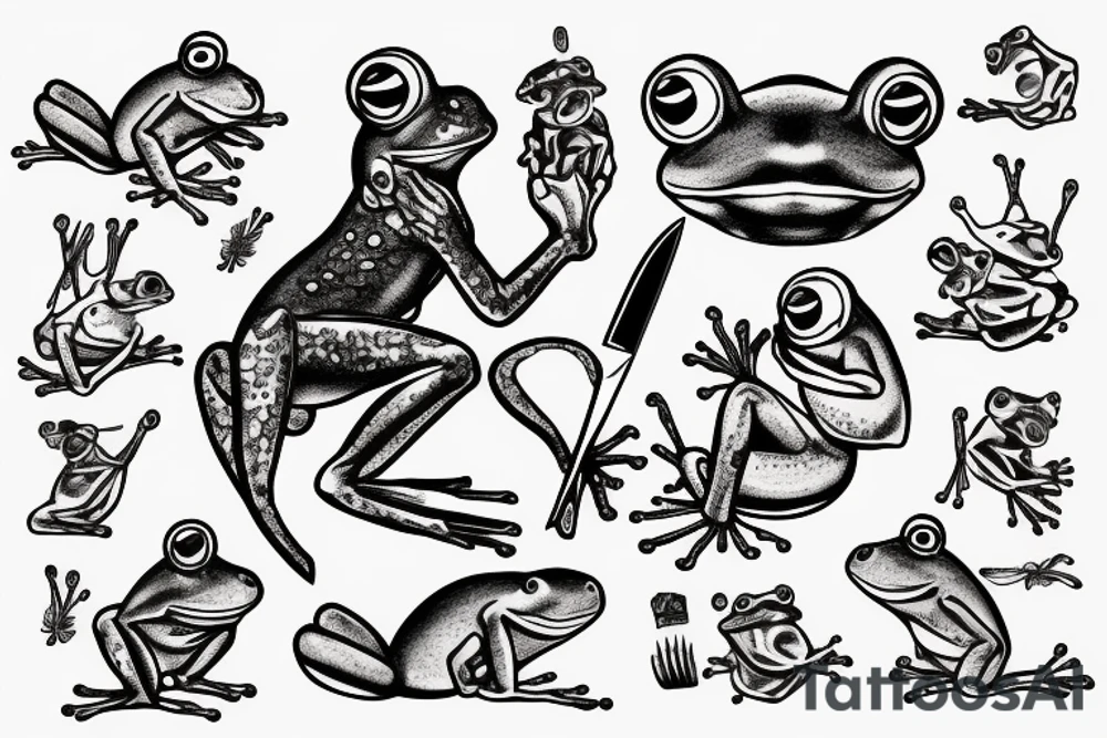 A frog with the knife tattoo idea