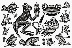 A frog with the knife tattoo idea
