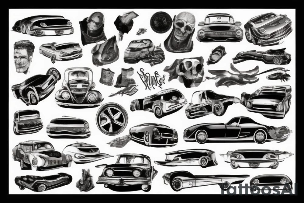 Car road tattoo idea