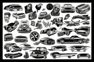 Car road tattoo idea