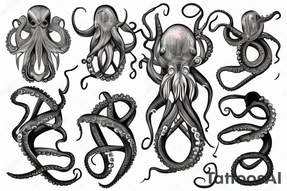 octopus wraps around a tree tattoo idea