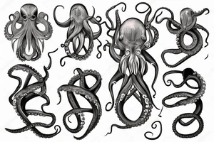octopus wraps around a tree tattoo idea