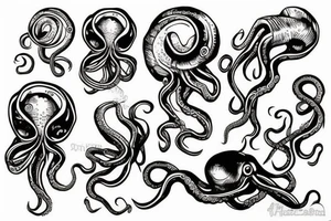 octopus wraps around a tree tattoo idea