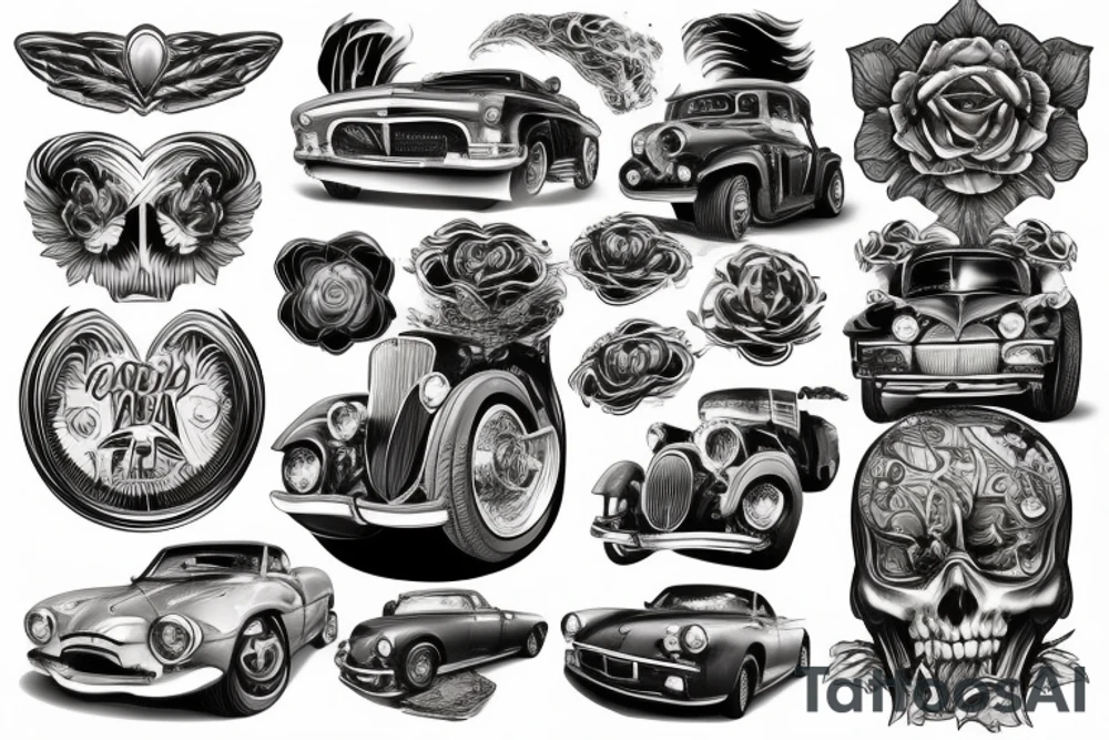 Car road tattoo idea
