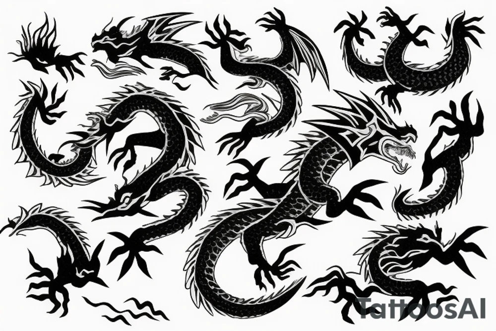 Dragon down to the water tattoo idea